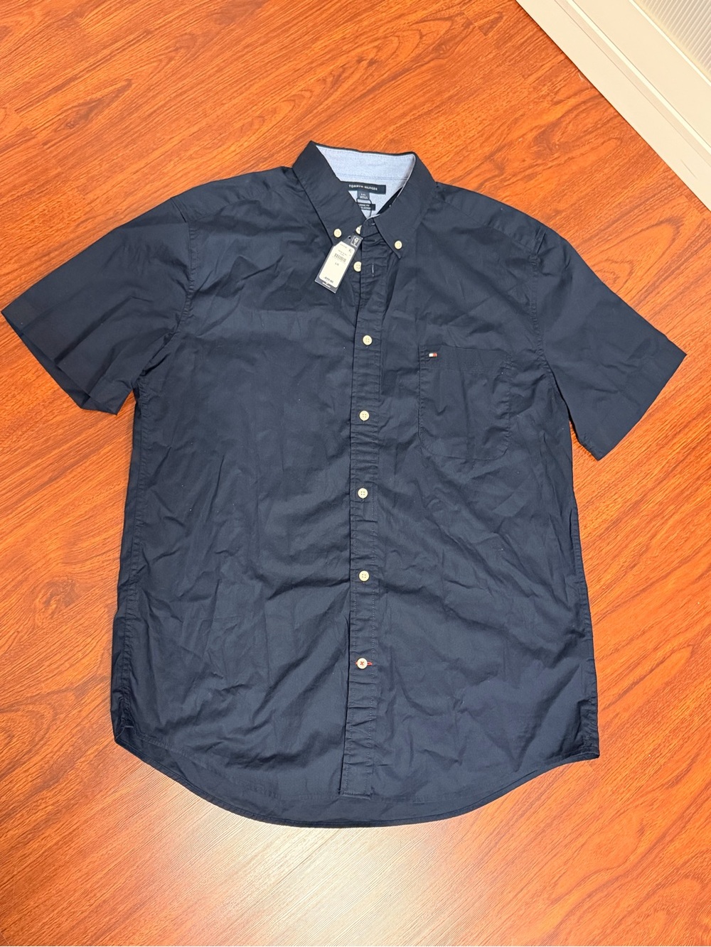 Tommy Hilfiger Men's Short-Sleeve Button-Down Shirt - Dark Navy
